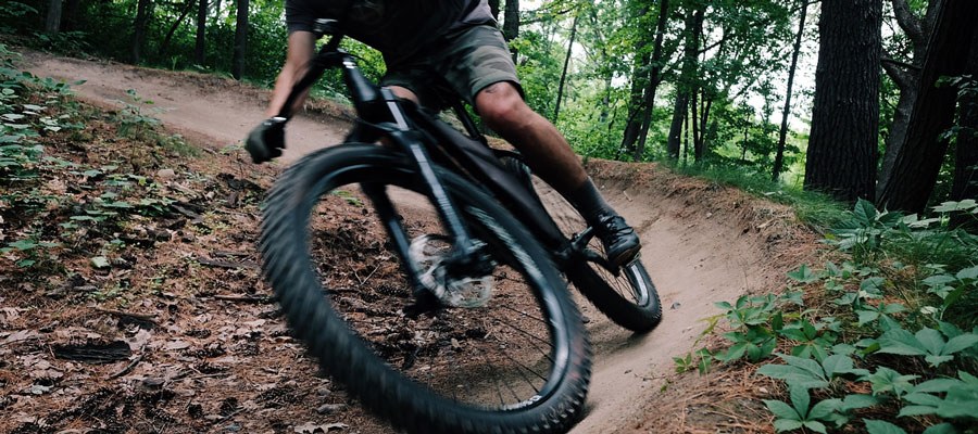 biker at theodore wirth park